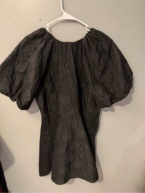 H&M Black Puff-Sleeve Mini Dress